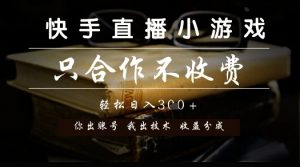 快手直播小游戏,只合作不收费,你出账号我出技术, 分润模式【揭秘】-第一资源库
