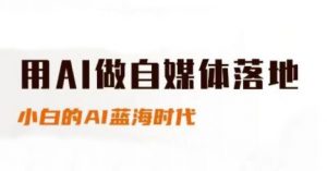 用AI做自媒体落地,适合新手快速入门与进阶,小白的AI蓝海时代-第一资源库