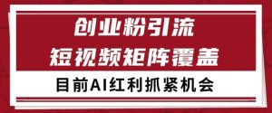 小红书某音创业赛道引流获客 自热矩阵日引200+【揭秘】-第一资源库