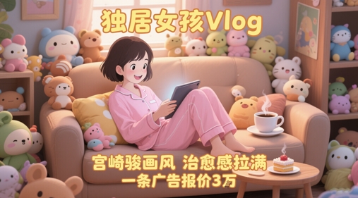单个账号涨粉71W！用AI制作独居女孩Vlog，宫崎骏画风，治愈感拉满，一条广告报价3W-第一资源库