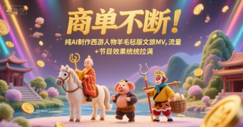 商单不断!纯AI制作西游人物羊毛毡版文旅MV,流量+节目效果统统拉满-第一资源库