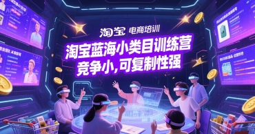 淘宝蓝海小类目训练营， 竞争小，可复制性强-第一资源库