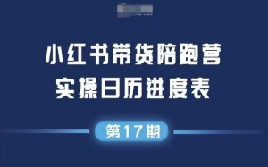 小红书第17期带货陪跑营，不囤货，无不直播，无不投流，通过选品+笔记内容+测品+笔记铺量+矩阵运营打爆款-第一资源库