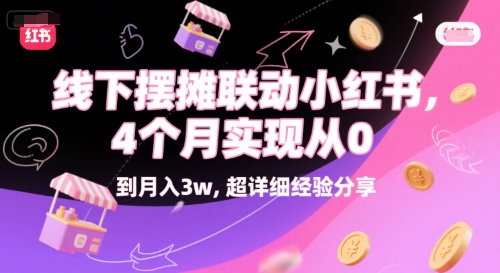线下摆摊联动小红书，4 个月实现从 0 到月入3w，超详细经验分享-第一资源库