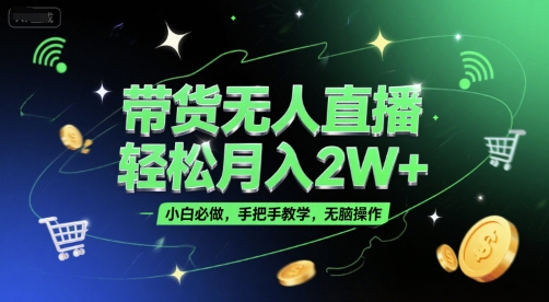 带货无人直播,轻松月入2W+,小白必做,手把手教学,无脑操作(附学习资料)-第一资源库