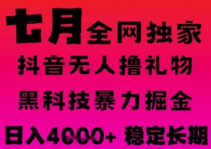 7月最新风口抖音无人直播撸音浪掘金,黑科技全自动运行,长期稳定,日入1k+,可批量收益翻倍【揭秘】-第一资源库