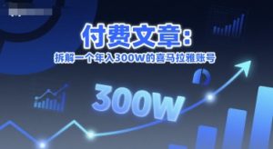 付费文章:拆解一个年入300W的喜马拉雅账号-第一资源库