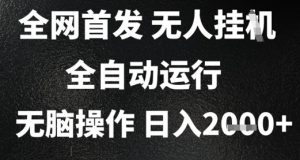 2025首发无人挂G项目，日入2k+，全自动运行，无脑操作，长期稳定 小白可玩【揭秘】-第一资源库