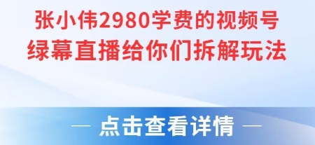 张小伟2980付费额视频号绿幕直播给你们拆解玩法-第一资源库