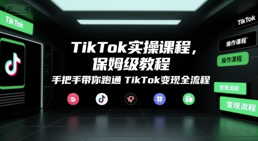 TikTok实操课程，保姆级教程，手把手带你跑通TikTok变现全流程-第一资源库