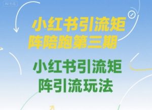 小红书引流矩阵陪跑第三期,小红书引流矩阵引流玩法-第一资源库