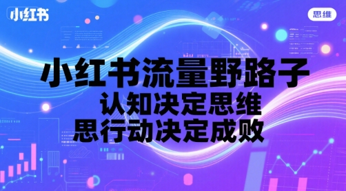 小红书流量野路子，认知决定思维，思维决定行动，行动决定成败-第一资源库