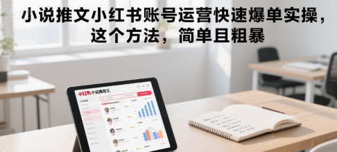小说推文小红书账号运营快速爆单实操，这个方法，简单且粗暴-第一资源库