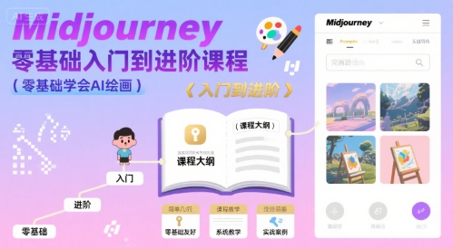 midjourney零基础入门到进阶课程，零基础学会AI绘画-第一资源库