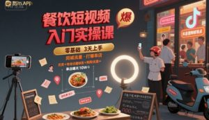 餐饮短视频入门实操课，引爆同城流量，打爆单店-第一资源库