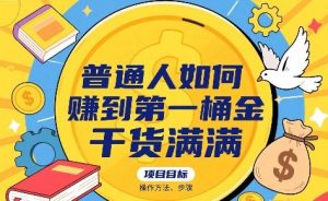 普通人如何賺到第一桶金,干货满满,操作方法及步骤-第一资源库