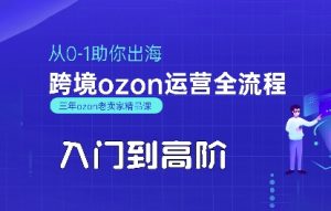 OZON入门到高阶全流程，从0-1助你出海，跨境ozon运营全流程-第一资源库