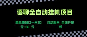 语聊自动视频自动聊天项目全新玩法,单机单窗口一天30-50+,新手看完直接上手【揭秘】-第一资源库
