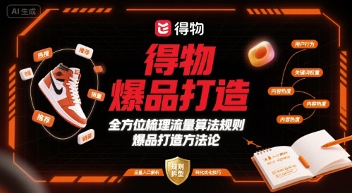 得物爆品打造，全方位梳理得物流量算法规则爆品打造规则-第一资源库