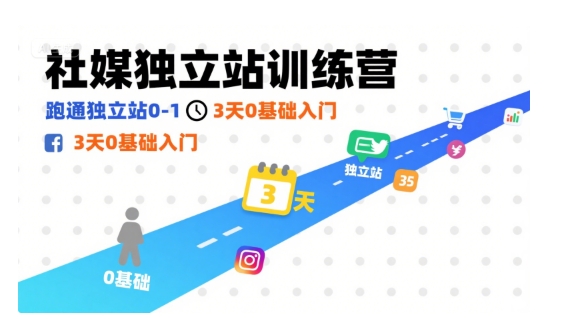 社媒独立站训练营,跑通独立站0-1,3天0基础入门-第一资源库