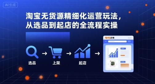 淘宝无货源精细化运营玩法,从选品到起店的全流程实操-第一资源库