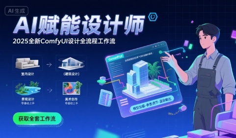 AI赋能设计师， 2025全新comfyui设计全流程工作流 ，室内-建筑-景观-美术，零基础直接上手-第一资源库