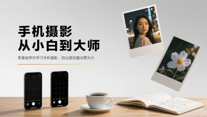 手机摄影从小白到大师，零基础带你学习手机摄影，拍出朋友圈点赞大片-第一资源库