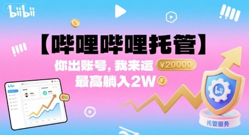 【哔哩哔哩托管】你出账号，我来运营，最高躺入2W【揭秘】-第一资源库