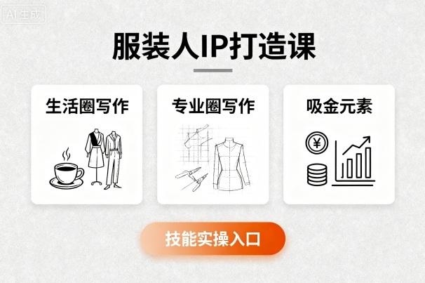 服装人IP打造课，文案创富+生活圈写作+专业圈写作+服装人专属+吸金元素+技能实操-第一资源库