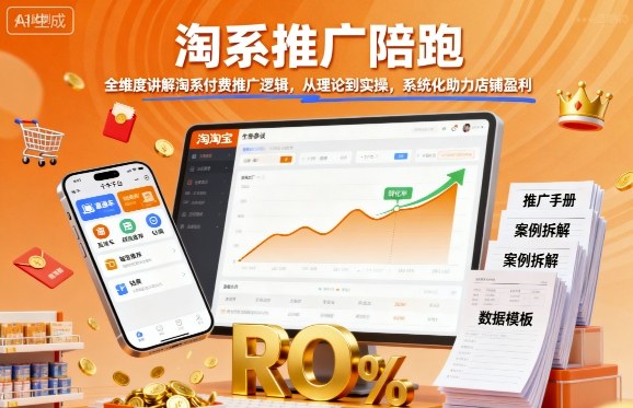淘系推广陪跑,全维度讲解淘系付费推广逻辑,从理论到实操,系统化助力店铺盈利-第一资源库