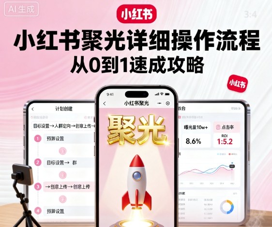 小红书聚光详细操作流程,小红书聚光从0到1速成攻略-第一资源库