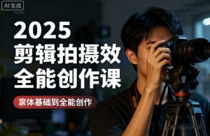 2025剪辑拍摄特效全能创作课,零基础到全能创作-第一资源库