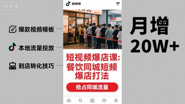 短视频爆店课，餐饮同城短视频爆店打法-第一资源库