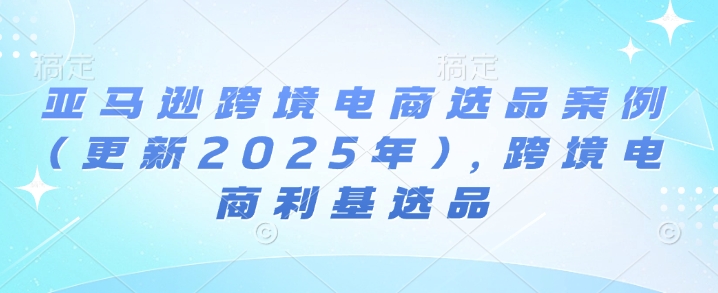 亚马逊跨境电商选品案例(更新2025年10月),跨境电商利基选品-第一资源库