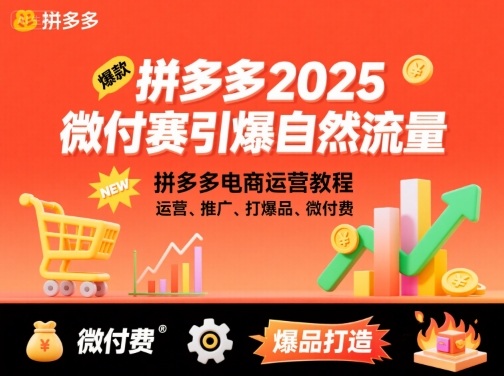 拼多多2025微付费引爆自然流量,拼多多电商运营教程,运营、推广、打爆品、微付费(更新)-第一资源库