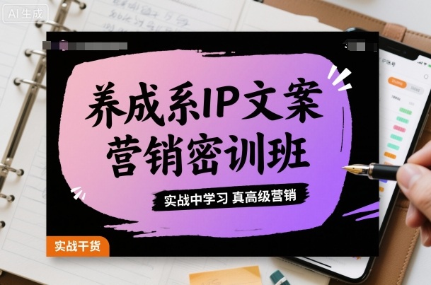 养成系IP文案营销密训班,实战中学习真高级营销-第一资源库