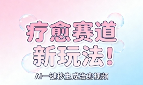 AI+疗愈+一键生成,一分钟一条素材,每天想要多少素材就多少素材,矩阵做,月入1W-第一资源库