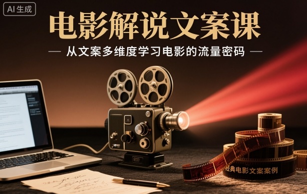 电影解说文案课,从文案多维度学习电影的流量密码-第一资源库