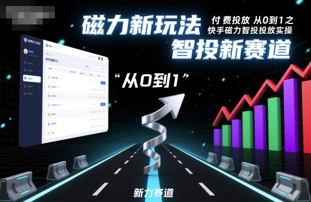 付费投放从0到1之快手磁力智投投放实操,磁力新玩法,智投新赛道-第一资源库