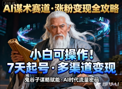 AI谋术赛道，涨粉快速，变现方式多样，小白可操作-第一资源库