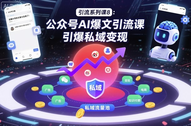 引流系列课8：公众号AI爆文引流课，引爆私域变现-第一资源库