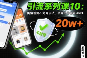 引流系列课10：闲鱼引流不封号玩法，单号单日曝光20w+-第一资源库