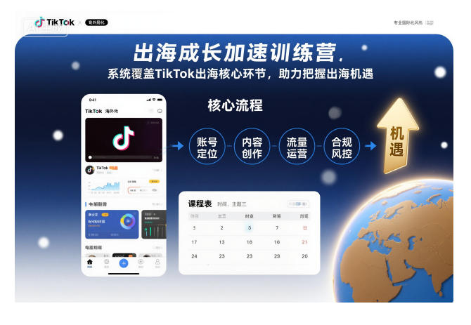 出海成长加速训练营，系统覆盖TikTok出海核心环节，助力把握出海机遇（更新）-第一资源库