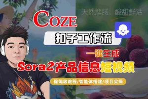 Coze扣子智能体工作流一键生成“SORA2产品信息“短视频，全流程保姆级教学-第一资源库