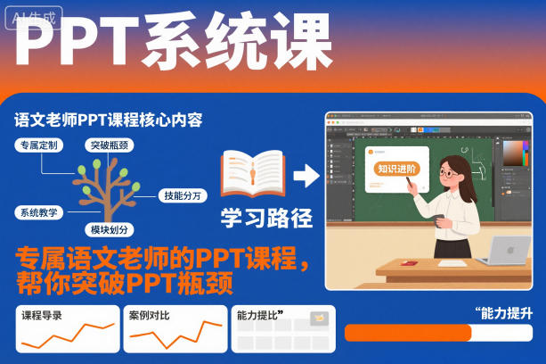 PPT系统课,专属语文老师的PPT课程,帮你突破PPT瓶颈-第一资源库