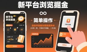 新平台浏览掘金，动动手指截张图就能挣米，2分钟一单，不限时不限量，一天5张【揭秘】-第一资源库