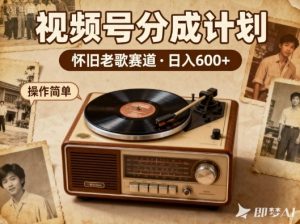 靠8090老歌在视频号“躺賺”，日入6张+，这些神曲播一次賺一次-第一资源库