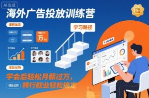 海外广告投放训练营,学会后轻松月薪过万,转行就业轻松搞定-第一资源库
