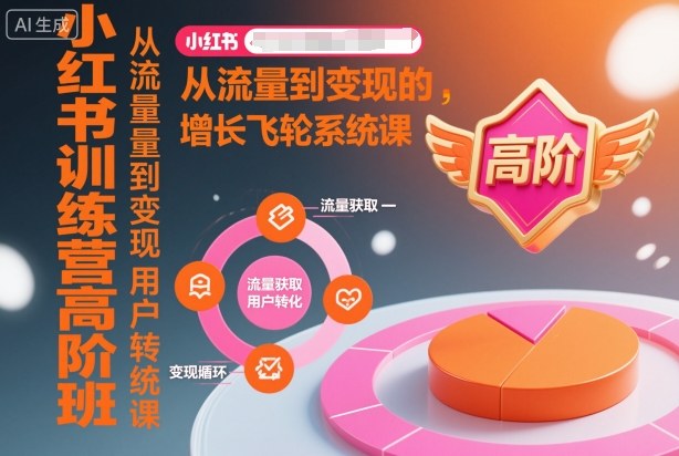小红书训练营高阶班，从流量到变现的增长飞轮系统课-第一资源库