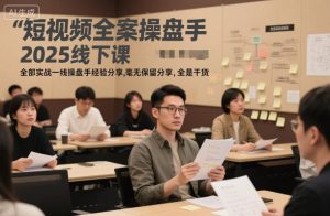 短视频全案操盘手2025线下课,全部实战一线操盘手经验分享,毫无保留分享,全是干货-第一资源库